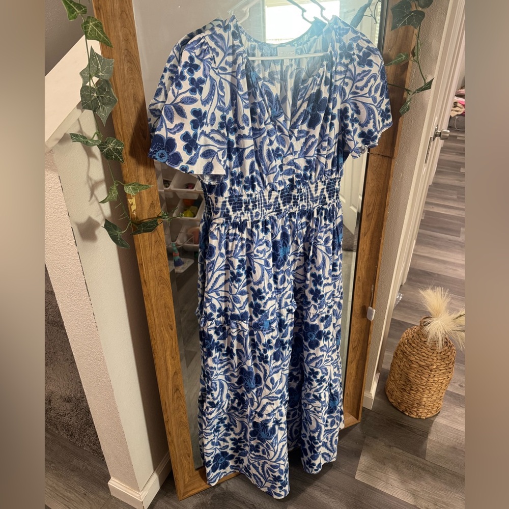 SugarLips Celeste Floral Palmer Poplin Tiered Maxi Dress - Picture 4 of 6